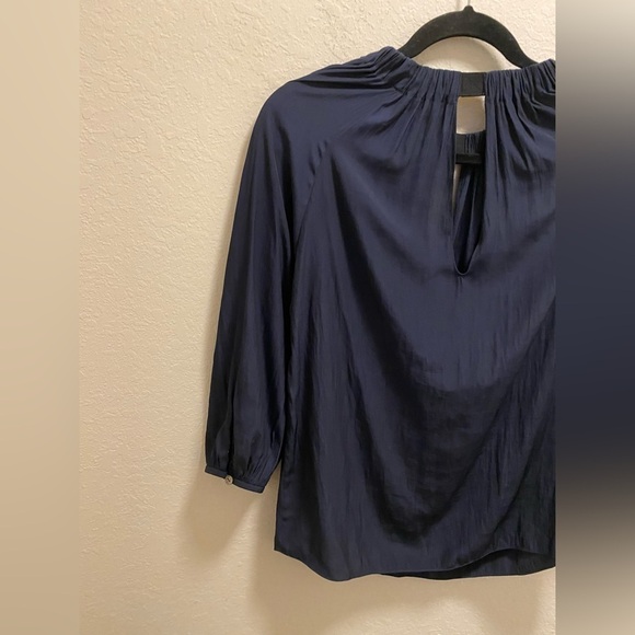 Ramy Brook Meryl Cold Shoulder Blouse In Navy Blue - Picture 10 of 12